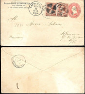 USA Galveston TX Uprated 2c Postal Stationery Cover To Germany 1884. 6c Rate - Storia Postale