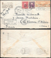 USA Los Angeles Airmail Cover To France 1937. 11c Rate - Covers & Documents