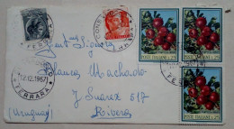Italie - Timbres Thématiques Enveloppe Circulée Avec Pommes (1967) - Frutas