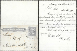 Chile 5c Postal Stationery Card Mailed 1921 - Cile