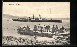 AK Passagierschiff S. S. Grenadier At Iona  - Piroscafi