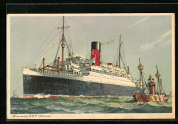AK Passagierschiff R. M. S. Ascania Auf Hoher See  - Steamers
