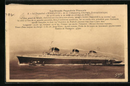 AK Passagierschiff Normandie Auf Hoher See  - Paquebots