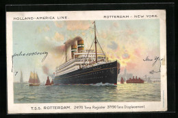 AK Passagierschiff T. S. S. Rotterdam Bei Der Hafenausfahrt  - Paquebots