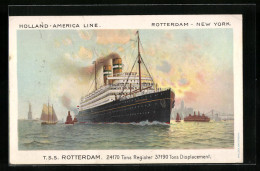 AK Passagierschiff T. S. S. Rotterdam Bei Der Hafenausfahrt  - Steamers