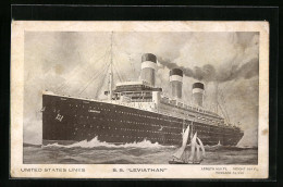 AK Passagierschiff S. S. Leviathan In Voller Fahrt  - Steamers