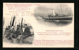 AK Boulogne-sur-Mer, Passagierschiff Brighton Queen Vor Der Küste  - Piroscafi