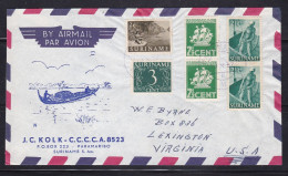 Netherlands Suriname - 1952 Illustrated Airmail Cover Paramaribo To USA - Suriname ... - 1975