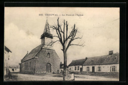 CPA Theipval, La Place Et L`Eglise  - Andere & Zonder Classificatie