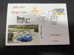 28-5-2024 (6 Z 22) Paris Olympic Games 2024 - Torch Relay (Etape 11) In Tarbes (19-5-2024) With CANOE KAYAK Stamp - Summer 2024: Paris