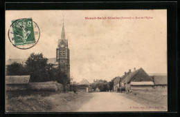 CPA Mesnil-Saint-Nicaise, Rue De L`Eglise  - Autres & Non Classés