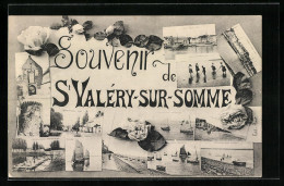 CPA Saint-Valèry-sur-Somme, Dreizehn Ansichten Aus Dem Ort  - Autres & Non Classés