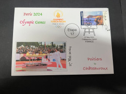 28-5-2024 (6 Z 22) Paris Olympic Games 2024 - Torch Relay (Etape 17) In Châteauroux (27-5-2024) With OZ Stamp - Zomer 2024: Parijs