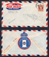 CUBA Cienfuegos 1949 ADVERTISING Cover To USA. TWA Airmail Label, Pillsbury Flour Mills Co Seal   (p2618) - Covers & Documents
