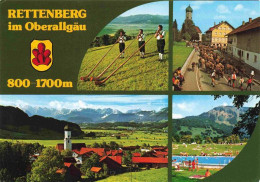 73978864 Rettenberg_Oberallgaeu Alphornblaeser Viehtrieb Durch Den Ort Panorama  - Autres & Non Classés