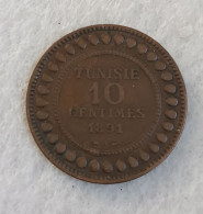 TUNISIA 10 CENTIMES 1891 COIN - Tunisie