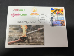 28-5-2024 (6 Z 22) Paris Olympic Games 2024 - Torch Relay (No Etape Today) (26-5-2024) With France Olympic Stamp - Eté 2024 : Paris