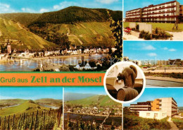 73834088 Zell Mosel Panorama Krankenhaus St Josef Und Die Marienburg Weinberge Z - Sonstige & Ohne Zuordnung