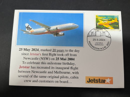 28-5-2024 (6 Z 22) Australian Low Cost Airline JETSTAR Celebrate 20th Anniversary Of 1st Flight In Australia (25-5-2004) - Airplanes