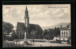 Cartolina Bozen, Waltherplatz Und Pfarrkirche  - Bolzano (Bozen)