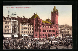 AK Basel, Marktplatz Und Rathaus  - Basel