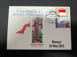 28-5-2024 (6 Z 22) Formula One - 2024 - Monaco Grand Prix - Winner Charles Leclerc (26 May 2024) Monaco Flag Stamp - Automobilismo