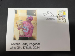 28-5-2024 (6 Z 22) Slovenia Tadej Pogacar Win The Giro D'Italia 2024 - 26 May 2024 - With Cycling Stamp - Ciclismo