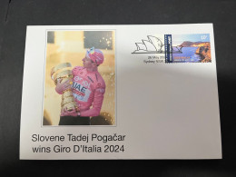 28-5-2024 (6 Z 22) Slovenia Tadej Pogacar Win The Giro D'Italia 2024 - 26 May 2024 - With OZ Stamp - Ciclismo