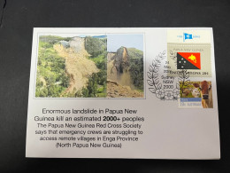 28-5-2024 (6 Z 22) Papua New Guinea Enoumous Lanslide Disaster Kill An Estimated 2000+ Peoples (Papua UN Flag Stamp) - Papua New Guinea