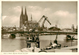 73801192 Koeln  Rhein Deutzer Bruecke Mit Dom  - Koeln