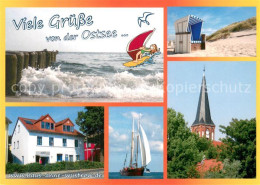 73727681 Wustrow Ostseebad Ferienhaus Anne Strandkorb Segelschiff Kirche Wustrow - Autres & Non Classés