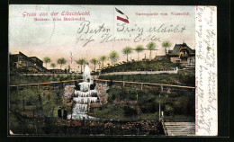 AK Hamburg-Altona, Elbschlucht, Gartenpartie Vom Wasserfall  - Altona
