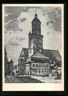 Künstler-AK Volkach /Main, Stadtkirche, Erbaut 1413  - Other & Unclassified