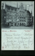 Mondschein-AK München, Neues Rathaus Mit Mariensäule  - Muenchen