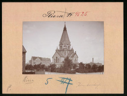 Fotografie Brück & Sohn Meissen, Ansicht Riesa A. Elbe, Riesa A. Elbe, Blick Auf Die Trinitatiskirche  - Places