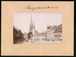 Fotografie Brück & Sohn Meissen, Ansicht Burgstädt, Markt Mit Bäckerei, Porzellanwaren Geschäft  - Places