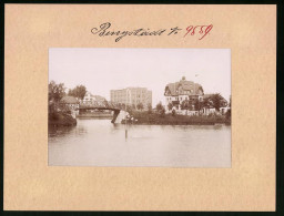 Fotografie Brück & Sohn Meissen, Ansicht Burgstädt, Partie Im Wettinhain Mit Brücke Und Villa  - Places