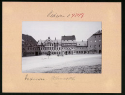 Fotografie Brück & Sohn Meissen, Ansicht Oederan, Altmarkt Mit Günthers Restaurant, Schmidt`s Kleiderhandlung  - Orte