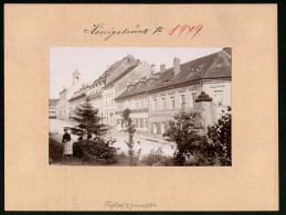 Fotografie Brück & Sohn Meissen, Ansicht Königsbrück, Schlossstrasse Mit Schuhwarenlager & Glaserei  - Places