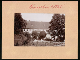Fotografie Brück & Sohn Meissen, Ansicht Oederan, Blick Auf Das Schloss Börnichen, Löwenfiguren Am Eingang  - Places