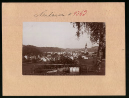 Fotografie Brück & Sohn Meissen, Ansicht Neuhausen I. Sa., Blick Auf Den Ort Mit Eisenbahngleisen  - Lieux