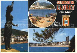 72423274 Lloret De Mar Vista Parcial Statue Strand Hotels  - Autres & Non Classés