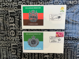 28-5-2024 (6 Z 24) Royal Australian Armoured Corps (2 Covers) 1st Armoured Regiment + 2nd/14th Light Horse Regiment - Militaria