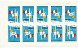 5 PAIRES TETE-BECHE EN BLOC VIGNETTE JEUX OLYMPIQUES JO DE GRENOBLE 1968 SUPERBE SCANS R° ET V° - 1961-....