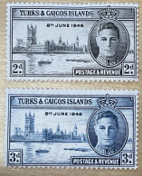 TURKS & CAICOS - MH*  - 1946 - # 206/207 - Turcas Y Caicos