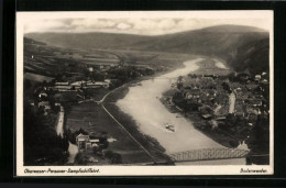 AK Bodenwerder, Oberweser-Personen-Dampfschiffahrt, Uferpartie Mit Brücke  - Bodenwerder