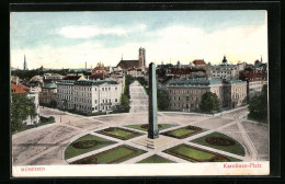 AK München, Karolinen-Platz Mit Obelisk Und Frauenkirche  - München