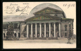 AK München, Hoftheater Mit Denkmal  - Teatro