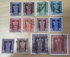 INDIA - (0) - 1950-51  #  O151/163  12 Stamps    SEE PHOTO FOR CONDITION OF STAMP(S) - Official Stamps