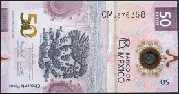 MEXICO $50 ! SERIES CM 6-DEC-2023 ! Omar Mejia Sign. AXOLOTL POLYMER NOTE Mint BU Crisp Read Descr. For Notes - México